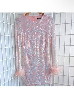 Sequined Dress With Feathers